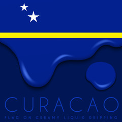 National Flag on Creamy Liquid Dripping : Vector illustration
