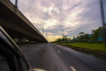 Car speed, dynamic background