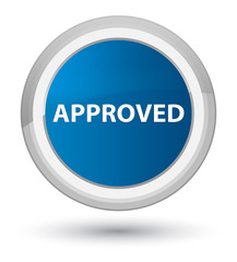 Approved prime blue round button
