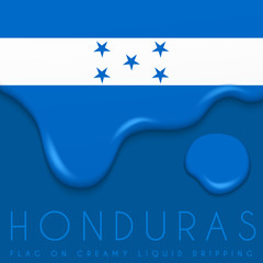 National Flag on Creamy Liquid Dripping : Vector illustration