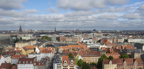 Naklejka na ściany i meble Copenhagen, Denmark seen from above on a sunny day