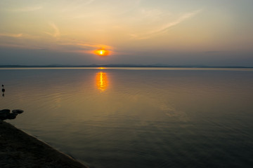 Sunset at a lake Uveldy, The Urals, Russia