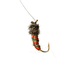 fly for fishing on a white background
