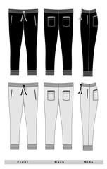 trousers Black White