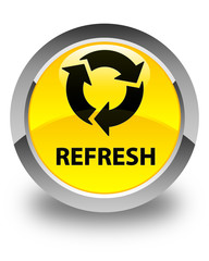 Refresh glossy yellow round button