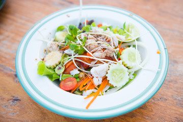 Vegetables salad with crab meat