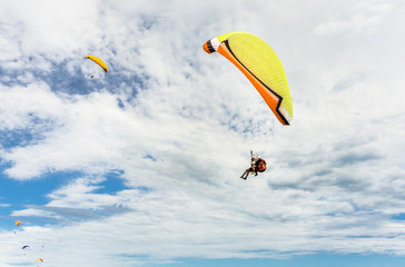 paraplane flying high up