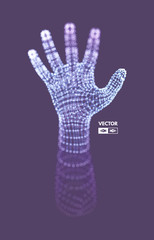 Human Arm. Hand Model. Connection structure. Future technology concept. 3D Vector illustration.