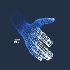 Human Arm. Hand Model. Connection structure. Future technology concept. 3D Vector illustration.