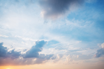sky with clouds and sun