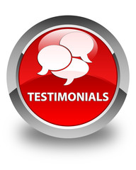 Testimonials (comments icon) glossy red round button