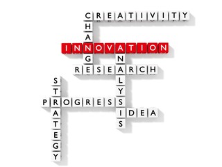 Crossword puzzle with innovation keywords business concept