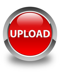 Upload glossy red round button