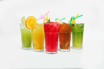 Colorful summer cocktails