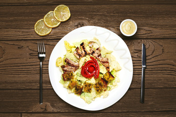 Caesar salad with grilled chicken