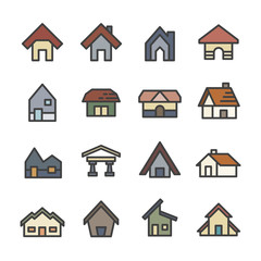 house home line icon set
