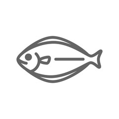 Simple fish line icon. Symbol and sign vector illustration design. Editable Stroke. Isolated on white background
