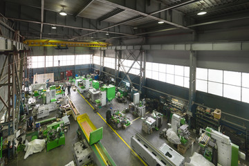 Assembly shop of the factory for the production of grinding machines.