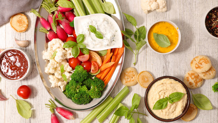 vegetables and dips