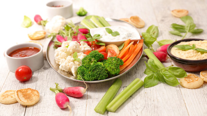 vegetables and dips