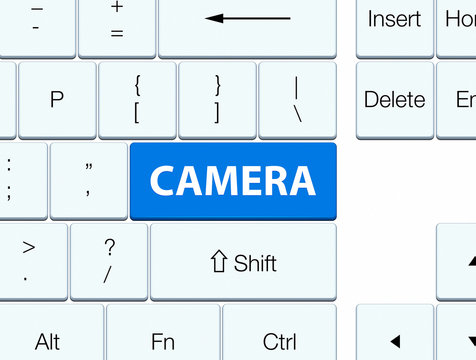 Camera blue keyboard button