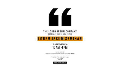 Business Seminar Invitation Design Template (With time, date and venue details)