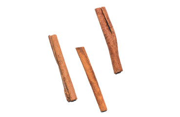 Several cinnamon sticks, isolate