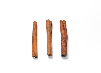 Several cinnamon sticks, isolate