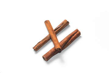 Several cinnamon sticks, isolate