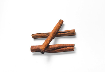 Several cinnamon sticks, isolate
