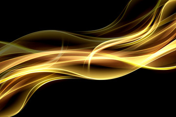 Abstract  fire background flowing effect lighting. Gold blurred color waves design. Glowing neon for your creative projects.