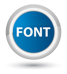 Font prime blue round button