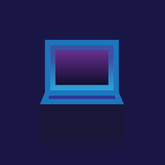 icon computer on blue background. logo. symbol. Technology. vector. illustration