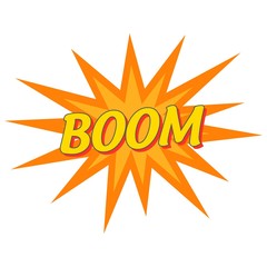 BOOM pop art banner Wording Sound Effect for Comic Speech Bubble