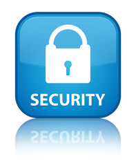 Security (padlock icon) special cyan blue square button