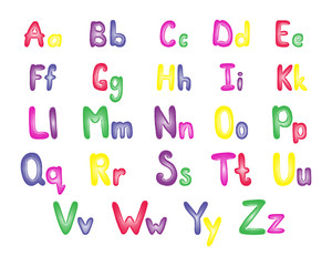 Colorful English alphabet.