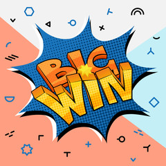 big win pop art sign