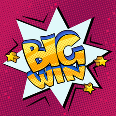 big win pop art sign