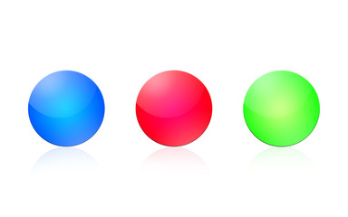 Color rounded buttons, isolated on white background.Clipping Path