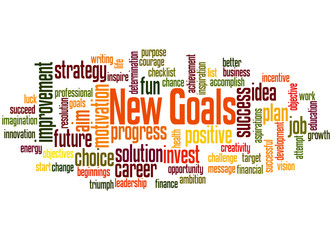 New goals, word cloud concept