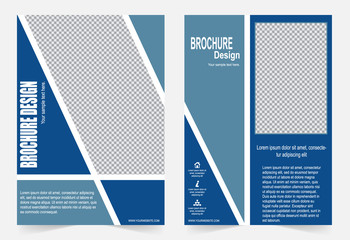 Blue Brochure template flyer design, abstract template for annual report, magazine, poster