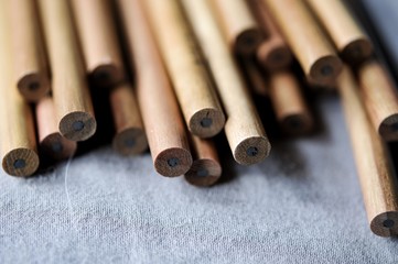 Abstract background of pencils with selective focus limited pencil.