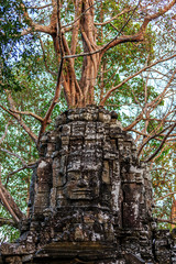 Ruins of ancient buddhist khmer temple near Siem Reap, Cambodia