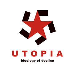 Vector star logo composed with fascism symbol. Totalitarian utopia, political propaganda