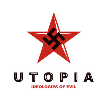 Vector star logo composed with fascism symbol. Totalitarian utopia, political propaganda