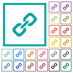 Link flat color icons with quadrant frames