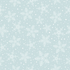 Seamless pattern with snowflakes. Vector christmas background.