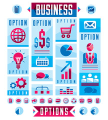 Business infographics elements, set of different design elements for visual presentation usage, vector illustration.