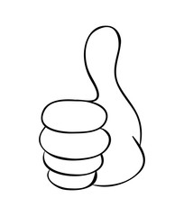hand thumb up cartoon vector symbol icon design. Beautiful illustration isolated on white background