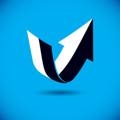 Vector rising arrow. Corporate development logo. Company growth concept.